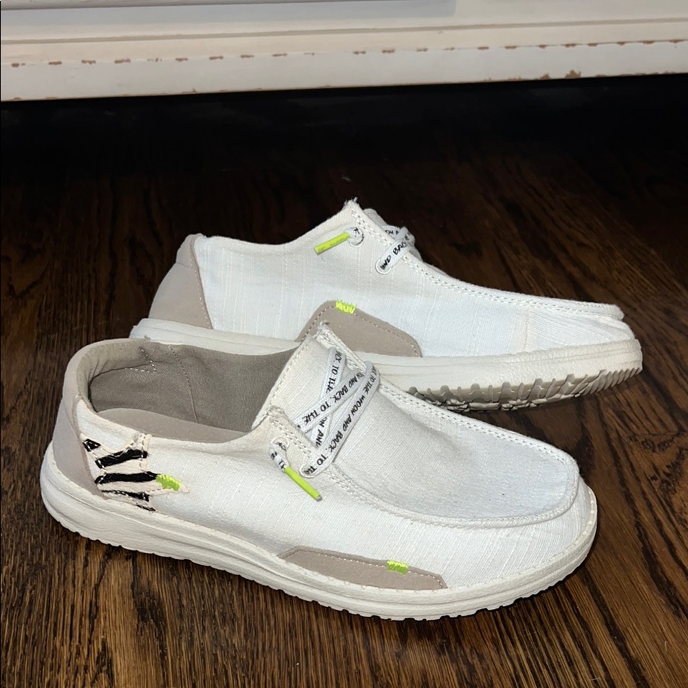 White and Gray Casual Slip-On Shoes
